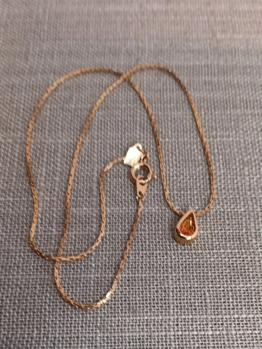 Hallmark November Topaz Gold Tone Teardrop Pendant Necklace 15